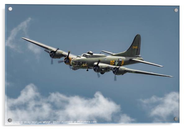 B-17 Flying Fortress Sally B Acrylic by Philip Hodges aFIAP ,