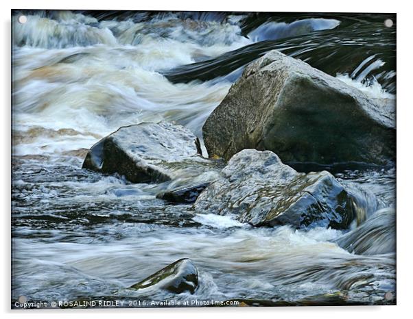 "WATER OVER ROCKS" Acrylic by ROS RIDLEY