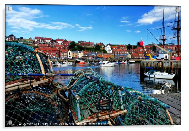 "Lobster pots at Whitby Harbour" Acrylic by ROS RIDLEY