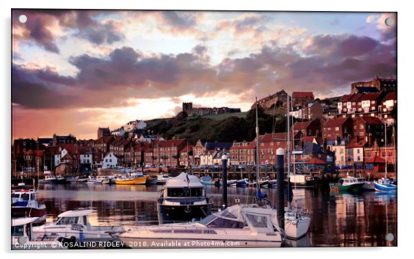 "Whitby Marina Autumn evening" Acrylic by ROS RIDLEY