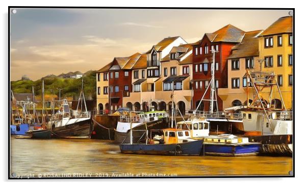 "Whitehaven Harbour at dusk" Acrylic by ROS RIDLEY