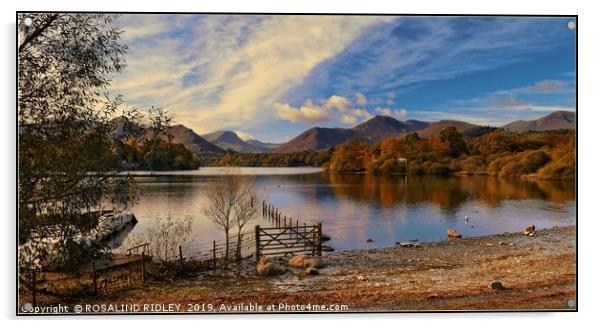 "Panorama Derwentwater Lake" Acrylic by ROS RIDLEY