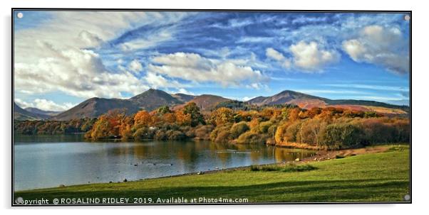 "Blue skies over Derwentwater" Acrylic by ROS RIDLEY