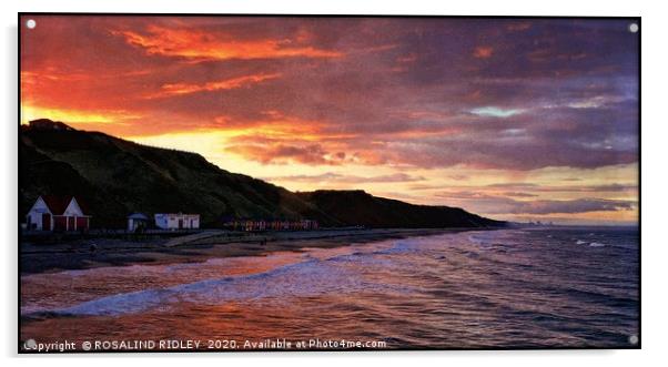 "Cloudy sunset at Saltburn" Acrylic by ROS RIDLEY