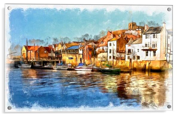  Abbey Wharf Whitby Acrylic by ROS RIDLEY