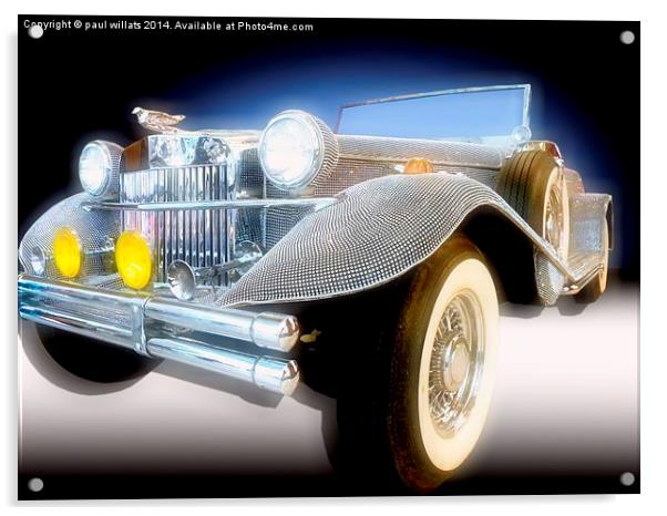  LIBERACE'S RHINESTONE ROADSTER Acrylic by paul willats