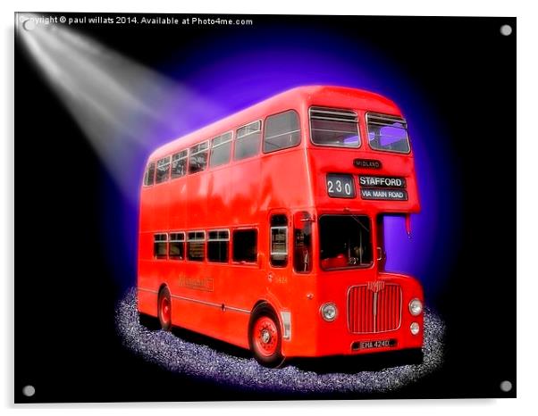 BRITISH "ROUTEMASTER" DOUBLE DECKER BUS  Acrylic by paul willats