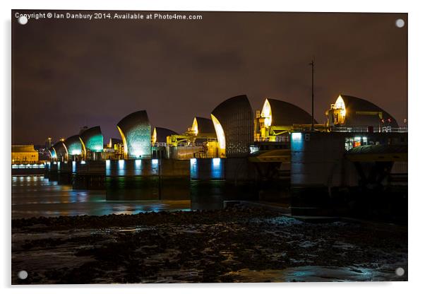  The Thames Barrier at Night Acrylic by Ian Danbury