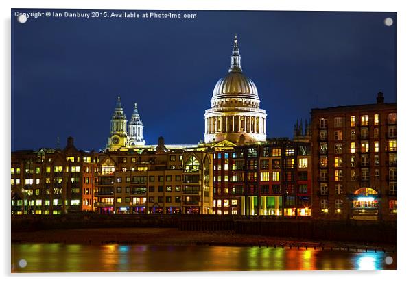  St Paul's Cathedral from the Southbank Acrylic by Ian Danbury