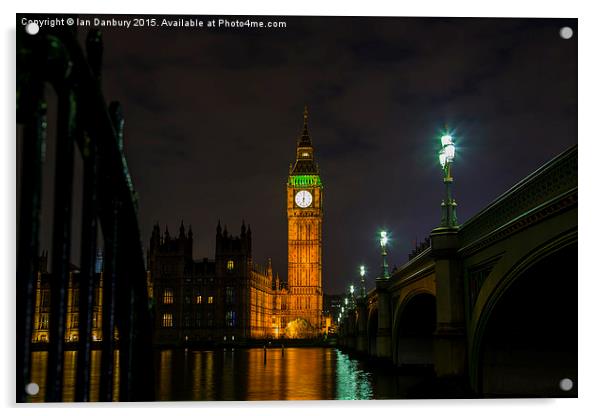   Big Ben Bathed in Light Acrylic by Ian Danbury