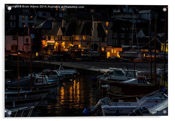 Evening Over Lyme Regis Harbour Acrylic by Brian Garner