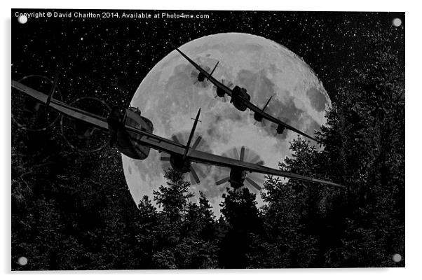 Lancaster Bombers.  Acrylic by David Charlton