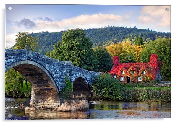  Tu Hwnt I'r Bont, Llanrwst, Wales, Conwy Acrylic by Mal Bray