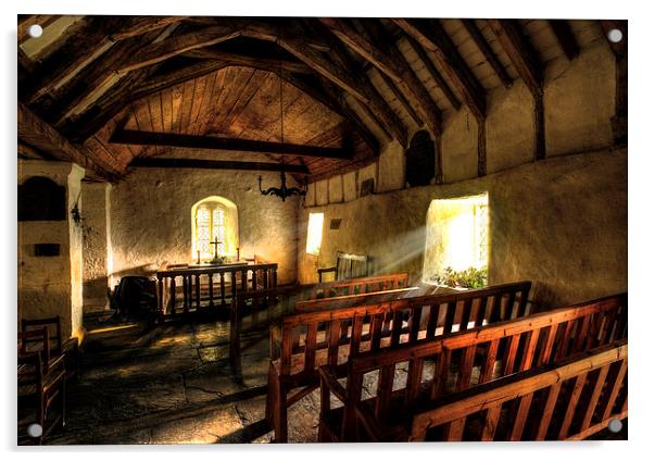  Llanrhychwyn Church Acrylic by Mal Bray