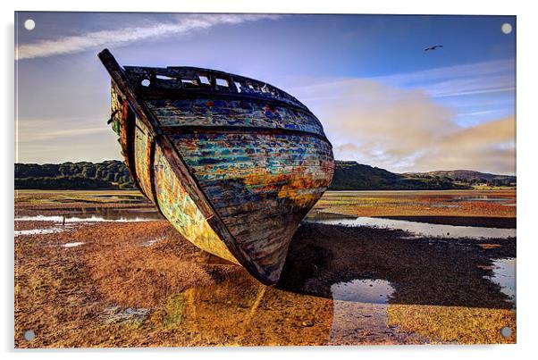  Boat Wreck, Dulas Bay, Anglesey Acrylic by Mal Bray