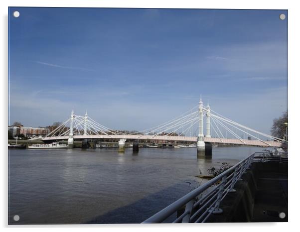 Battersea Bridge Acrylic by John Bridge