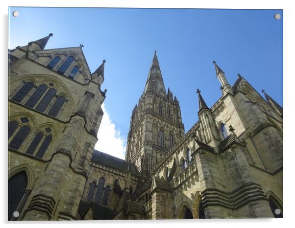 Salisbury Cathedral Acrylic by John Bridge
