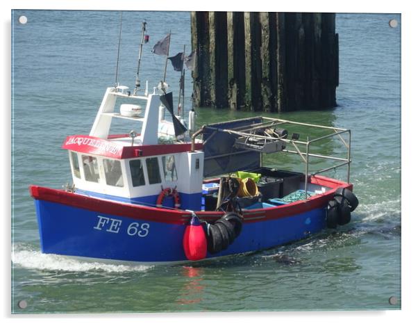 Fishing Boat at Whitstable Acrylic by John Bridge