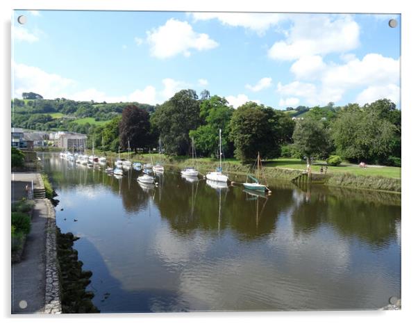 River  Dart at Totnes Acrylic by John Bridge