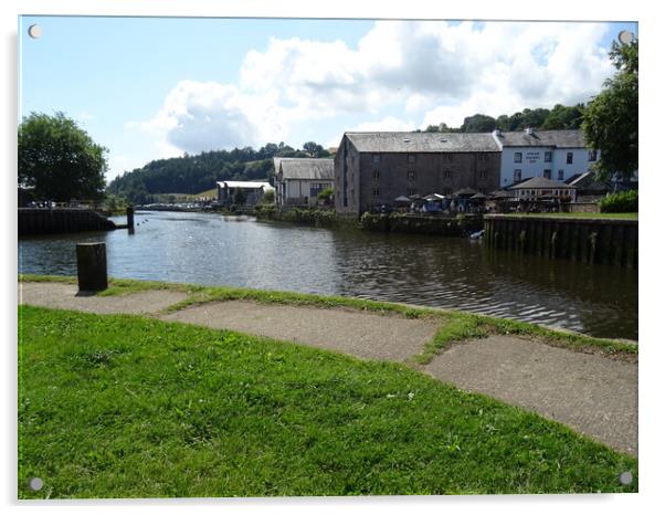 River  Dart at Totnes Acrylic by John Bridge