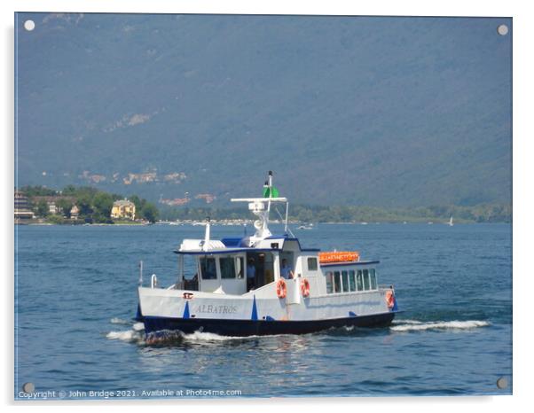 A  Ferry on Lake Maggiore Acrylic by John Bridge