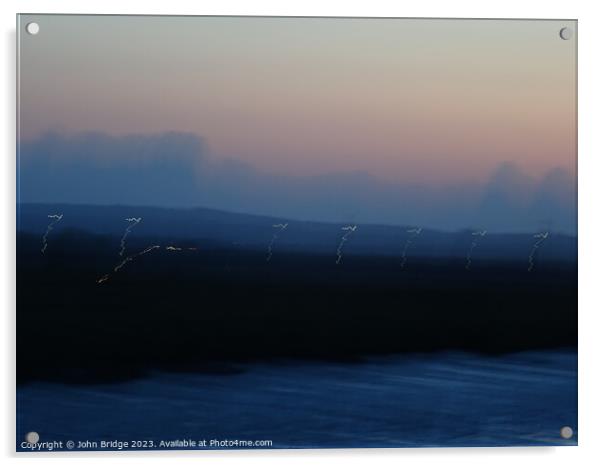 Benfleet  Pastel Sunset Acrylic by John Bridge