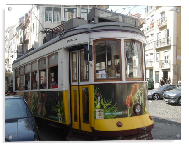 Lisbon Tram Acrylic by John Bridge