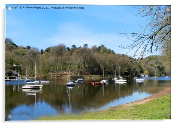 Summer scene Rudyard lake. Acrylic by Andrew Heaps