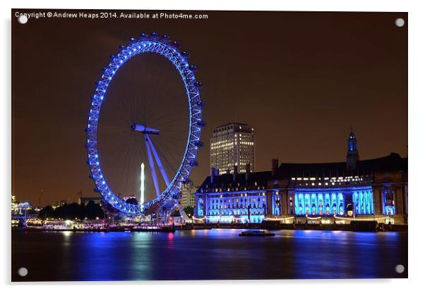  London Eye in London Acrylic by Andrew Heaps