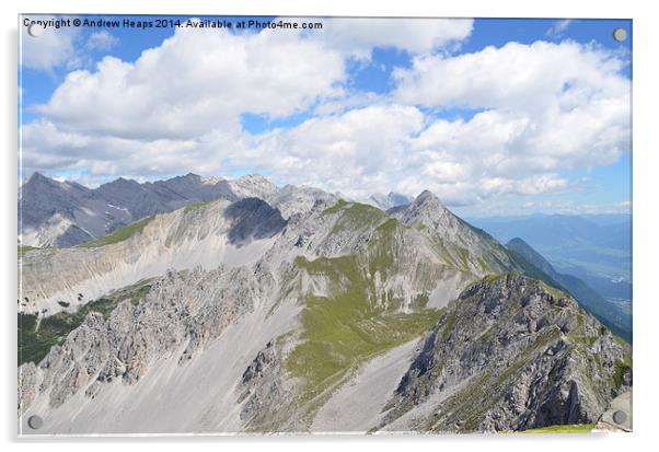 Austrian Mountain Range  Acrylic by Andrew Heaps