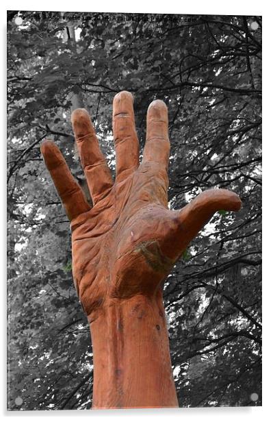 Carved hand Acrylic by Andrew Heaps