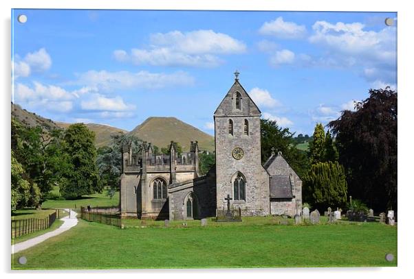  Ilam Church In Derbyshire serene Beauty of Ilam C Acrylic by Andrew Heaps