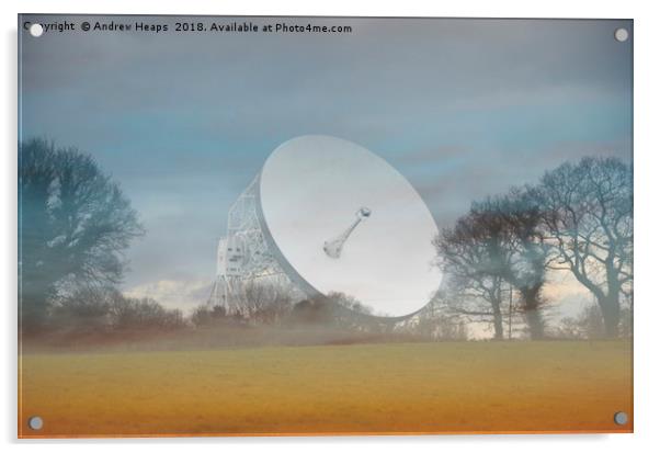 Jodrell Bank Telescope Acrylic by Andrew Heaps