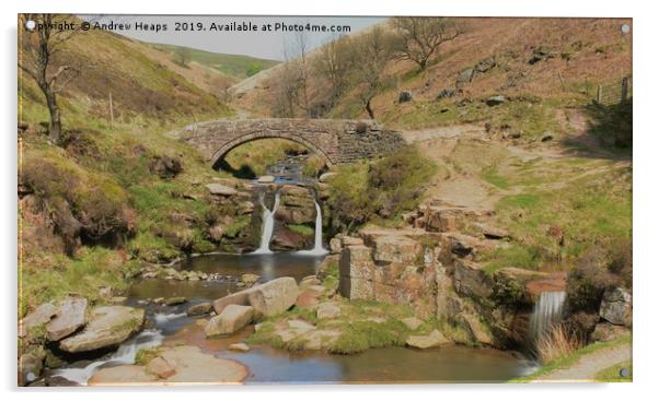 Three Shires Head Majestic Waterfall Amid Pictures Acrylic by Andrew Heaps