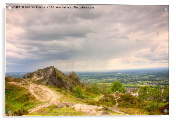 Cheshire view from Mow cop castle hill side Acrylic by Andrew Heaps
