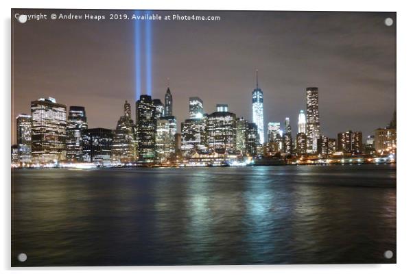 New York skyline Glittering Manhattan Nightscape Acrylic by Andrew Heaps