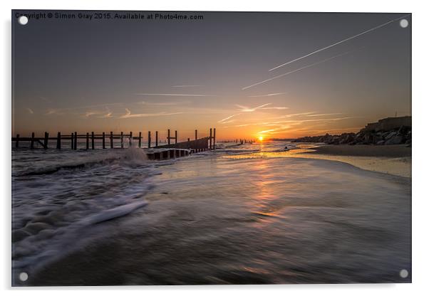  Norfolk Sunrise Acrylic by Simon Gray