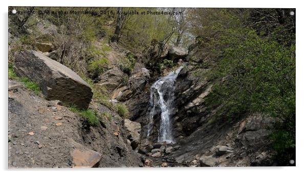 A nice small waterfall, Acrylic by Ali asghar Mazinanian