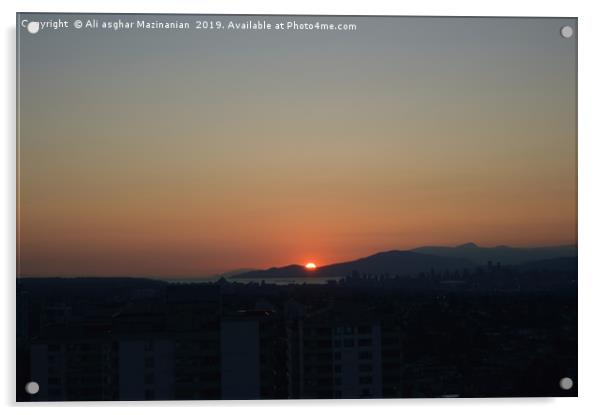 Sunset in Burnaby 2, Acrylic by Ali asghar Mazinanian