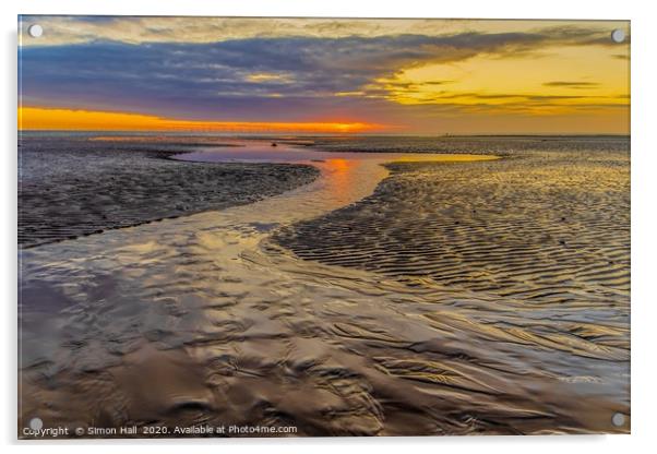 Walney Island Sunset. Acrylic by Simon Hall