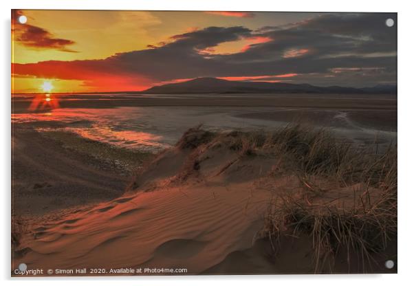 Sunset Roanhead Cumbria Acrylic by Simon Hall
