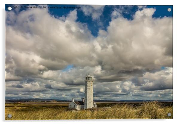 South Walney Lighthouse. Acrylic by Simon Hall