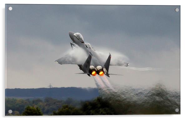  F15E Stike Eagle power climb Acrylic by Philip Catleugh