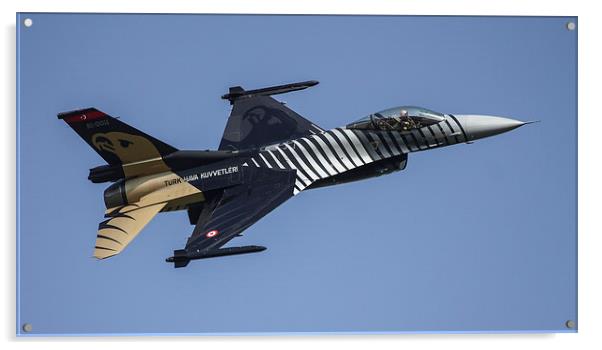 Turkish F16 Fighting Falcon "Solo Turk" Acrylic by Philip Catleugh