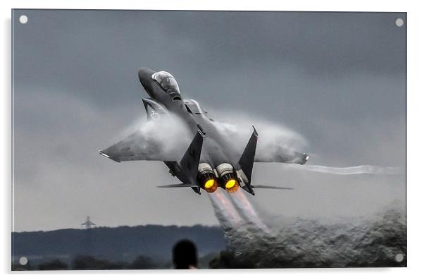  F15E pulls up at Duxford 2011 Acrylic by Philip Catleugh