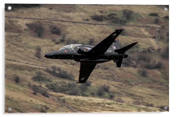 RAF Hawk T2 in the Mach Loop Wales Acrylic by Philip Catleugh