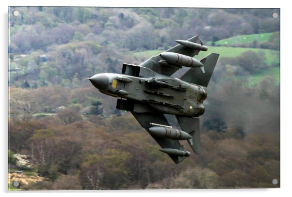 Tornado GR4 low level in Wales Acrylic by Philip Catleugh
