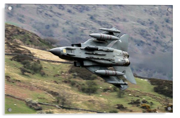 RAF Tornado GR4 blasts through the Mach Loop in Wa Acrylic by Philip Catleugh
