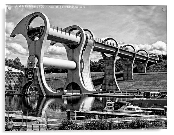 The Falkirk Wheel  Acrylic by Mike Marsden