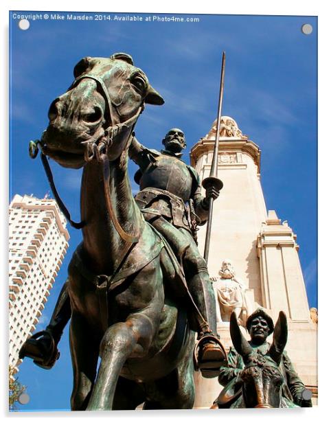 Don Quixote de la Mancha and his trusty squire San Acrylic by Mike Marsden